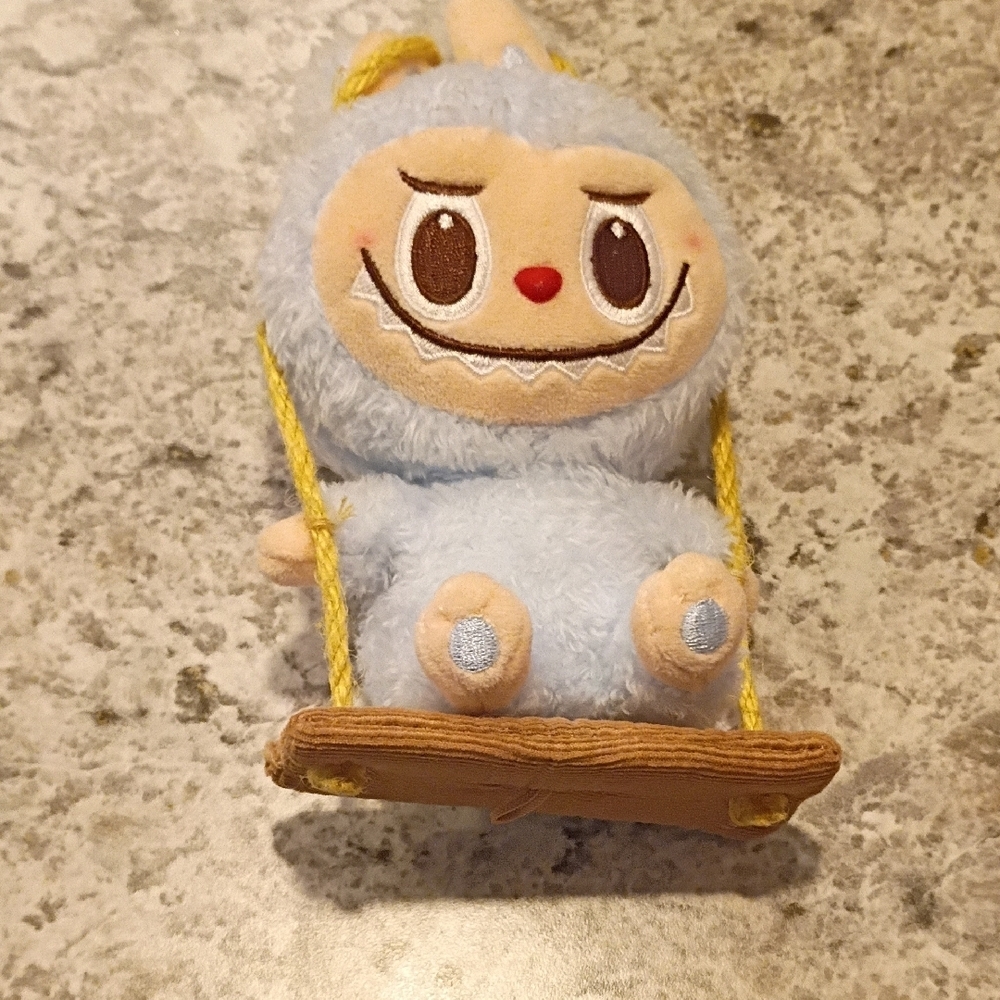 Labubu Swing Blue Plush Monster Toy Popmart